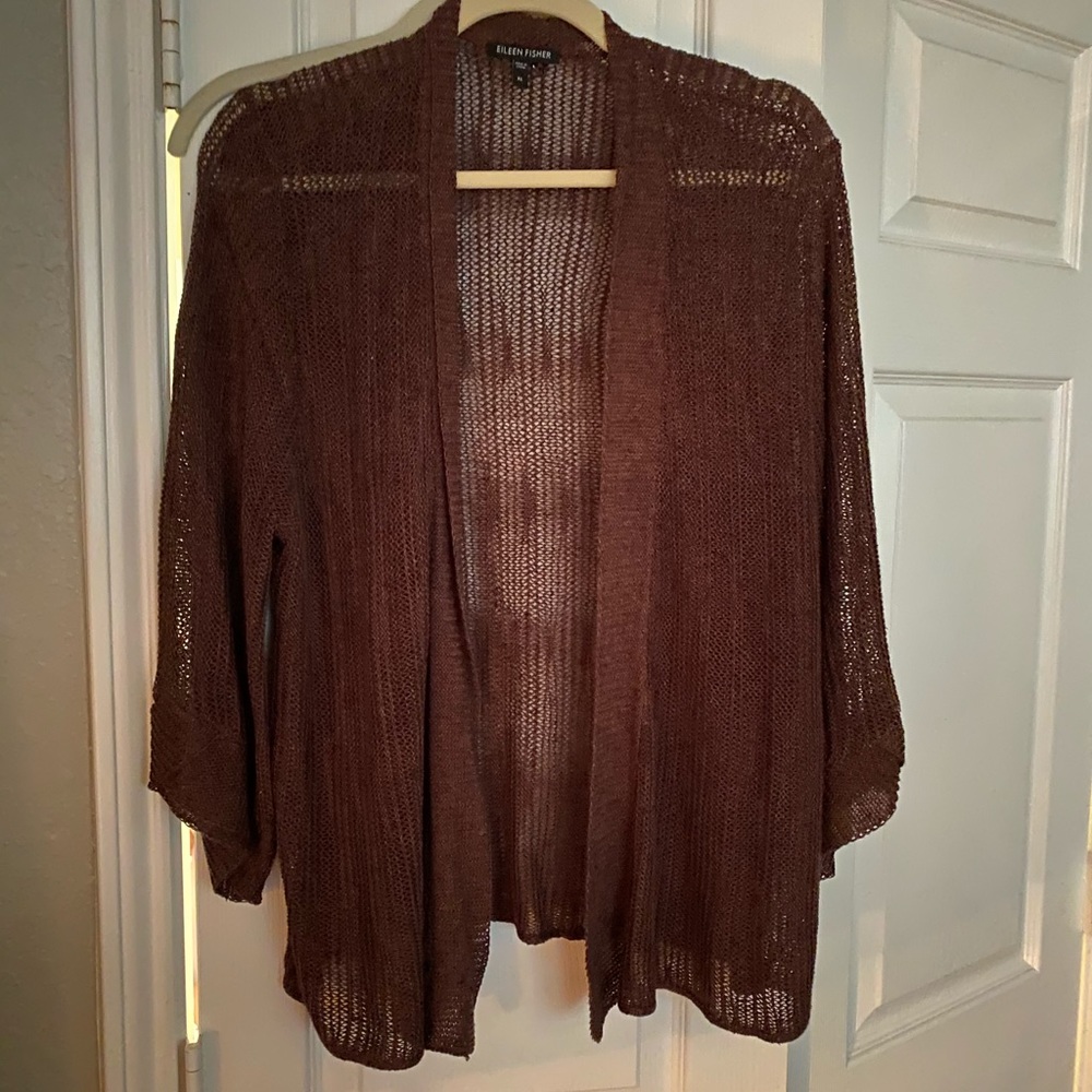 Eileen Fisher XL cardigan sweater brown